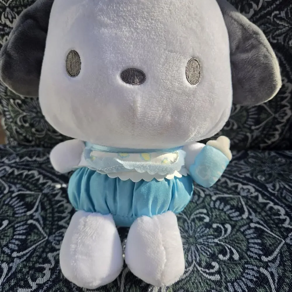 *Rare* Sanrio Pochacco Plush Stuffed Animal White Blue Gray Dog